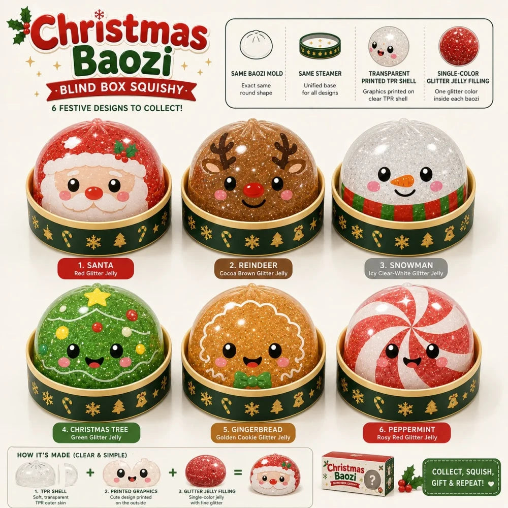 Christmas Dumpling Squishy – Mystery Character Surprise