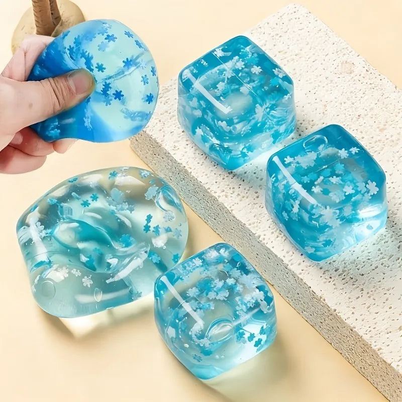 Snowflake Ice Cube Squishy – Slow-Rising Sensory Fidget Toy